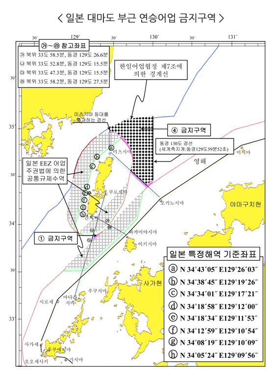 일본대마도 부근 연승어업 금지구역