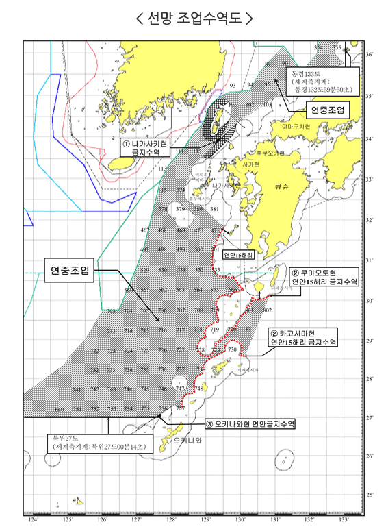 선망 조업수역도