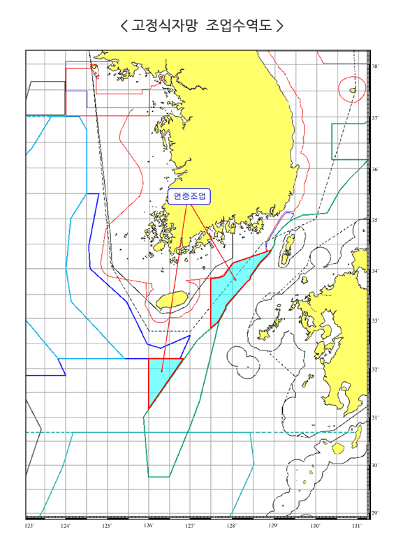 고정식자망 조업수역도