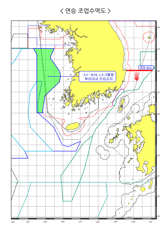 연승 조업수역도